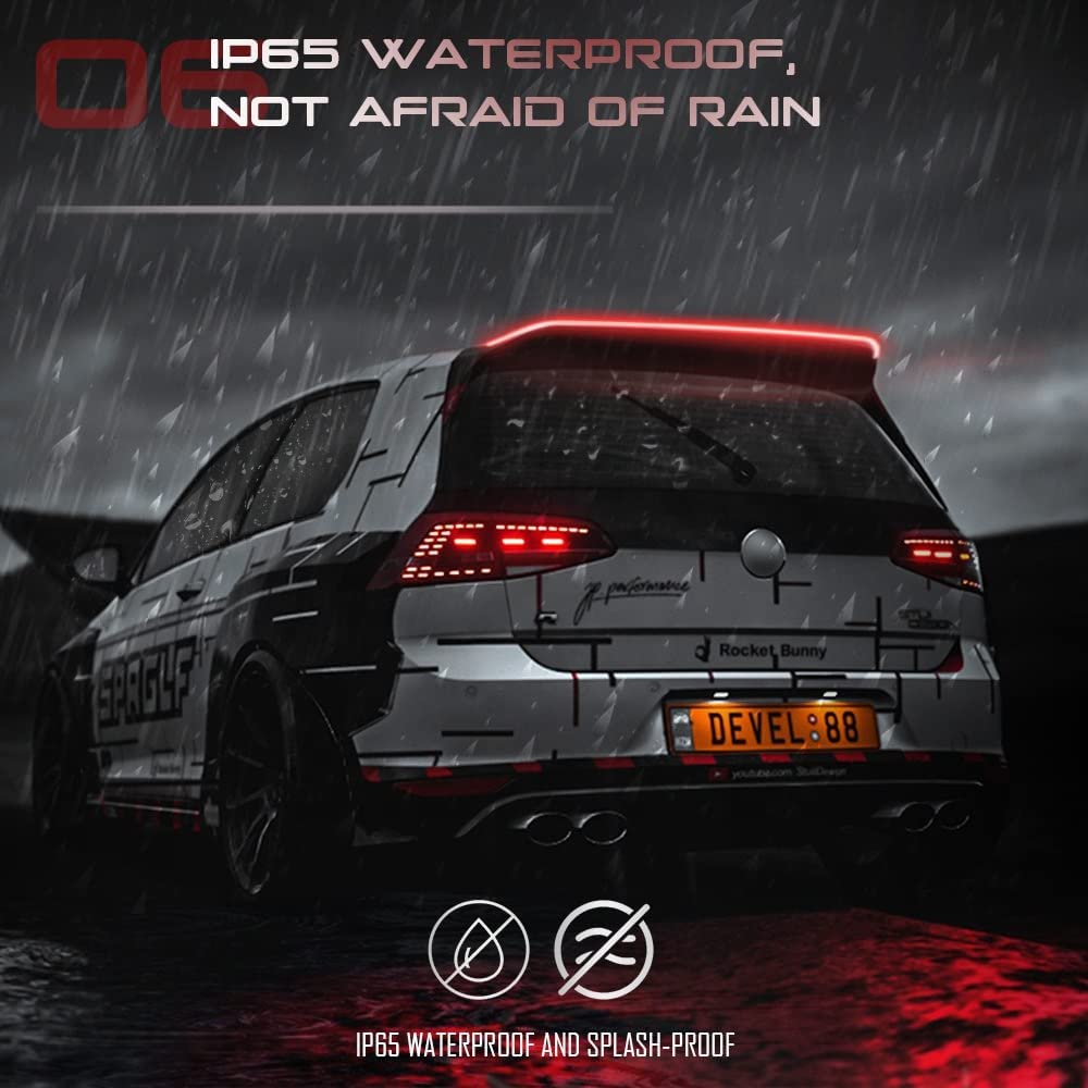 Universal Rear Spoiler LED Strip Multifunctional with Turning Signal