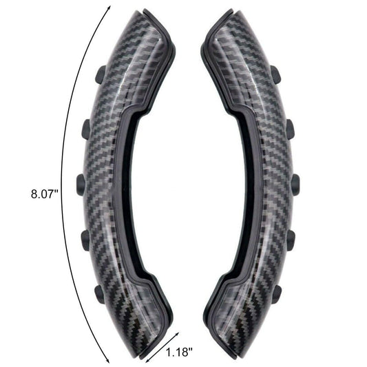 Black Carbon Fiber ABS Texture Steering Wheel Grip Cover for All Cars Anti Skid Non Slip, Interior Decoration, 15-Inch Car Accessory