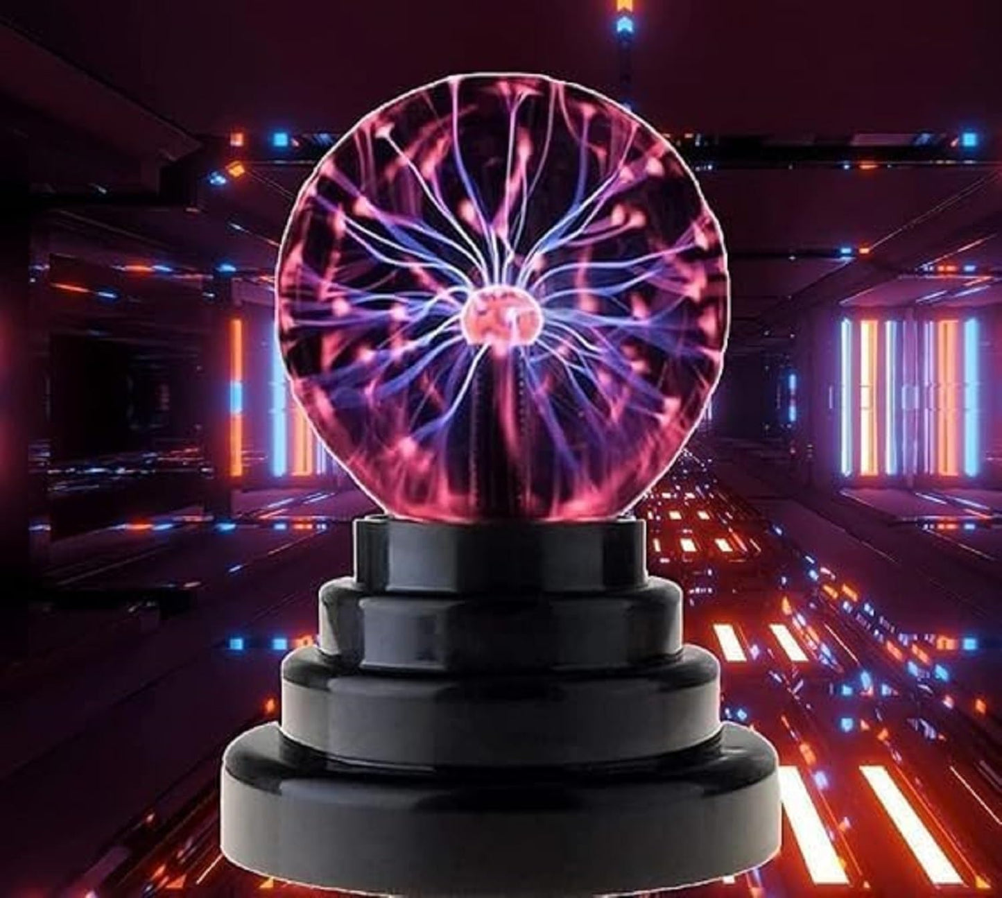 Interactive Plasma Globe Lamp – Touch & Sound Responsive Lightning Sphere for Car, Home Decor, Party Fun & Science Learning