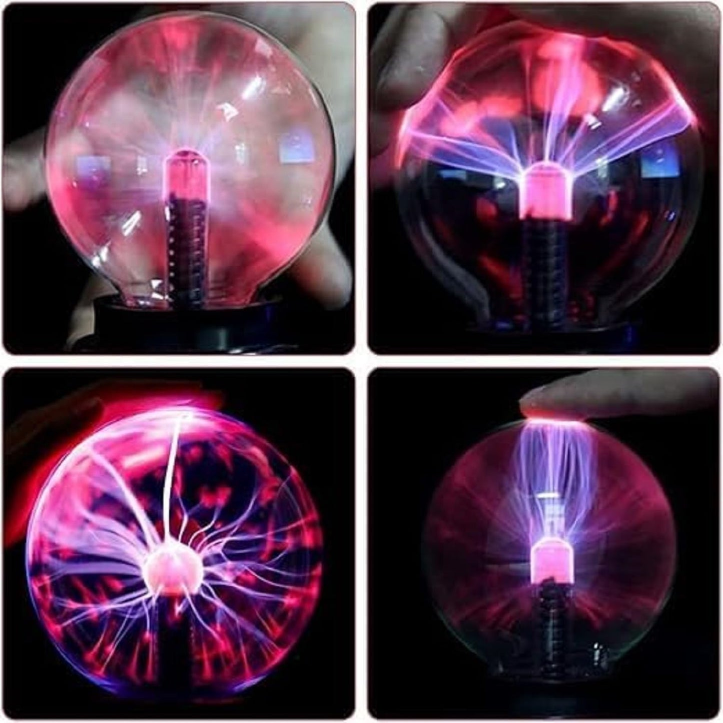 Interactive Plasma Globe Lamp – Touch & Sound Responsive Lightning Sphere for Car, Home Decor, Party Fun & Science Learning