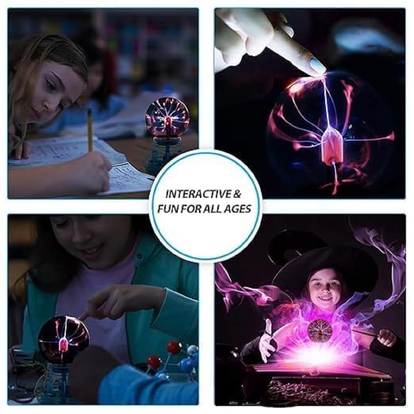 Interactive Plasma Globe Lamp – Touch & Sound Responsive Lightning Sphere for Car, Home Decor, Party Fun & Science Learning