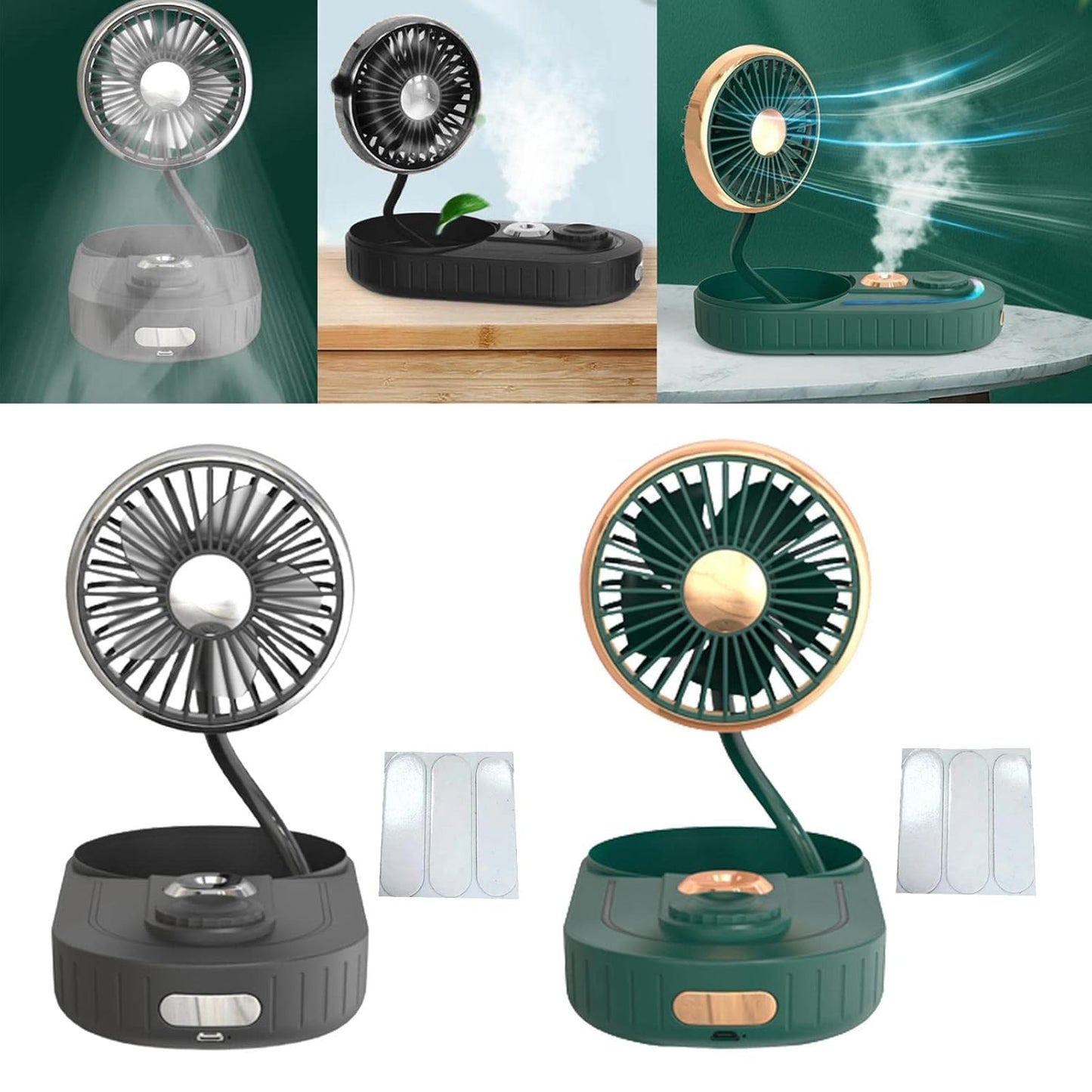 Portable Humidifier Fan | Silicon Hose | Perfect for Hot and Humid Weather | Suitable for Car, Home, Office Etc | 