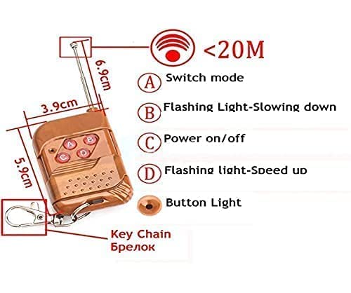 Car Grill Red & Blue Police Flasher Emergency Warning Strobe Light for Cars with Controller & Flashing Modes