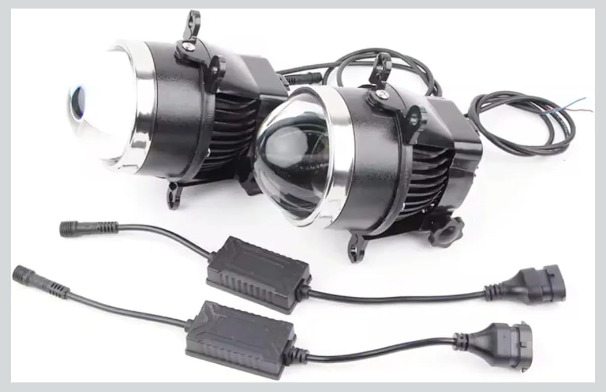 IPH M617 3 Inch Bi Xenon Universal 12-24V Hi-Low Beam Led Fog Lamp With Tri-Color Bi Led Fog Lights 5000K 5500K Fog Projector Lens