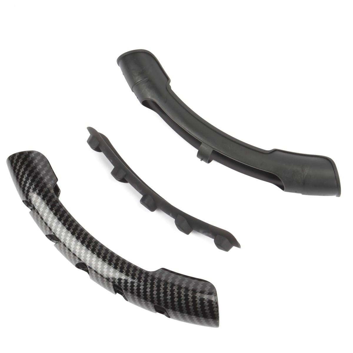 Black Carbon Fiber ABS Texture Steering Wheel Grip Cover for All Cars Anti Skid Non Slip, Interior Decoration, 15-Inch Car Accessory