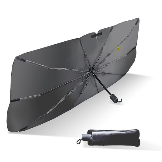 Car Windshield Sun Shade Protector- Foldable Car Shades for Windows, 3 Layers UV Block Umbrella, Front Window Heat Insulation Car Accessories for SUV, Hatchback, Sedan (Medium Size)