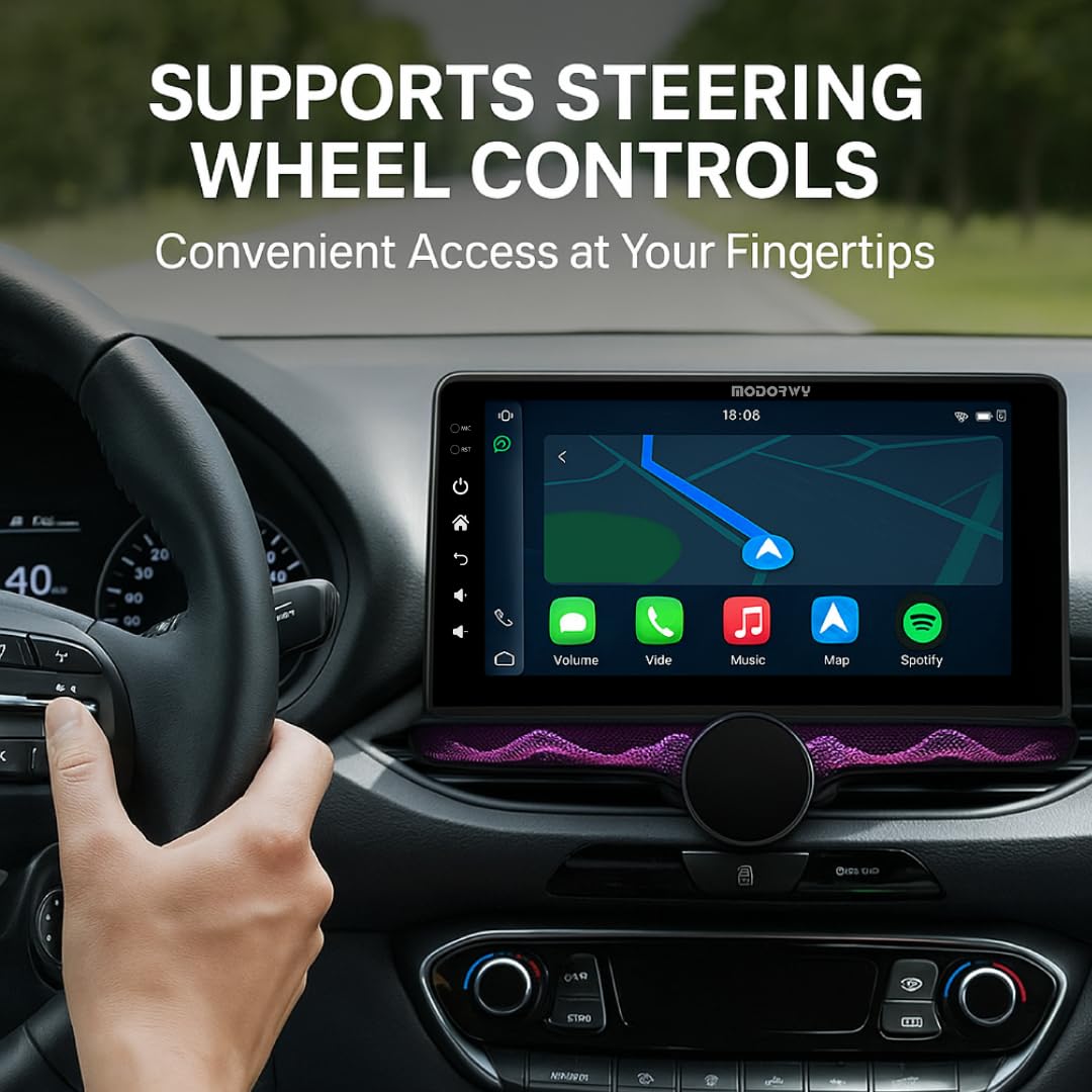 Gemstone 10.4” QLED 2K Car Media Player | Android Stereo OS 13 | 4GB+64GB | Inbuilt Exhaust Fan/Bluetooth/WiFi | Single Knob Screen | Free AHD Camera