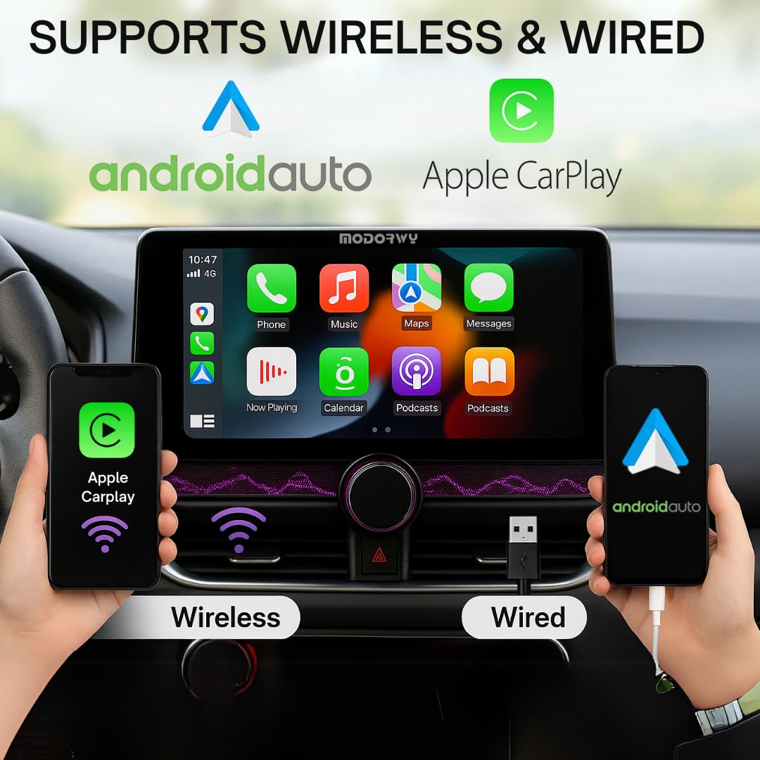 Gemstone 10.4” QLED 2K Car Media Player | Android Stereo OS 13 | 4GB+64GB | Inbuilt Exhaust Fan/Bluetooth/WiFi | Single Knob Screen | Free AHD Camera