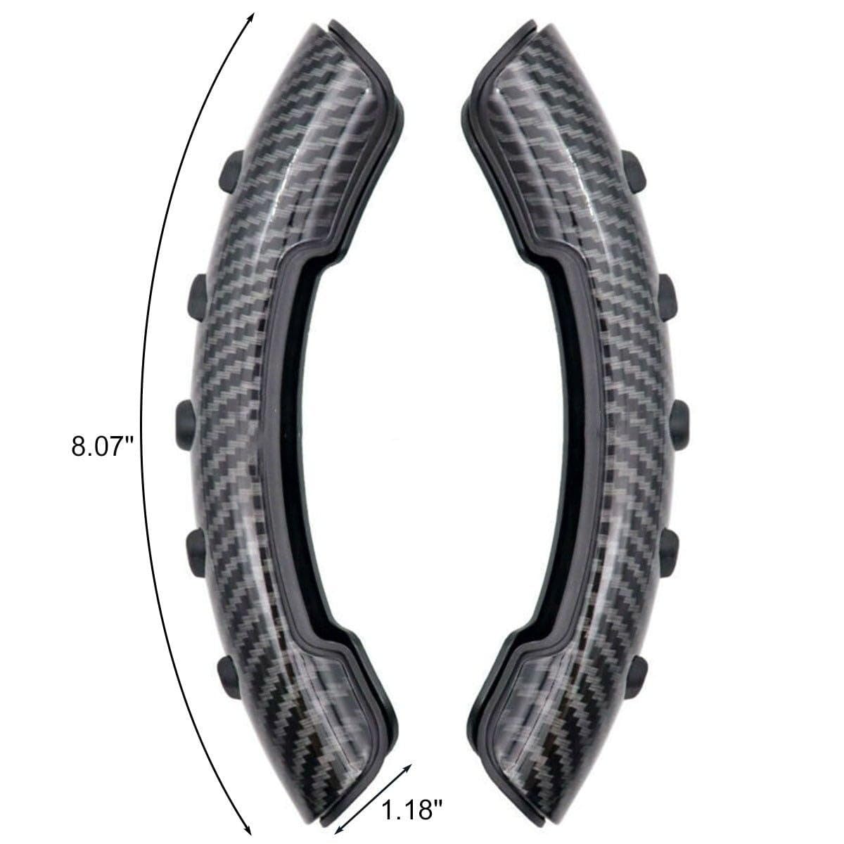 Black Carbon Fiber ABS Texture Steering Wheel Grip Cover for All Cars Anti Skid Non Slip, Interior Decoration, 15-Inch Car Accessory