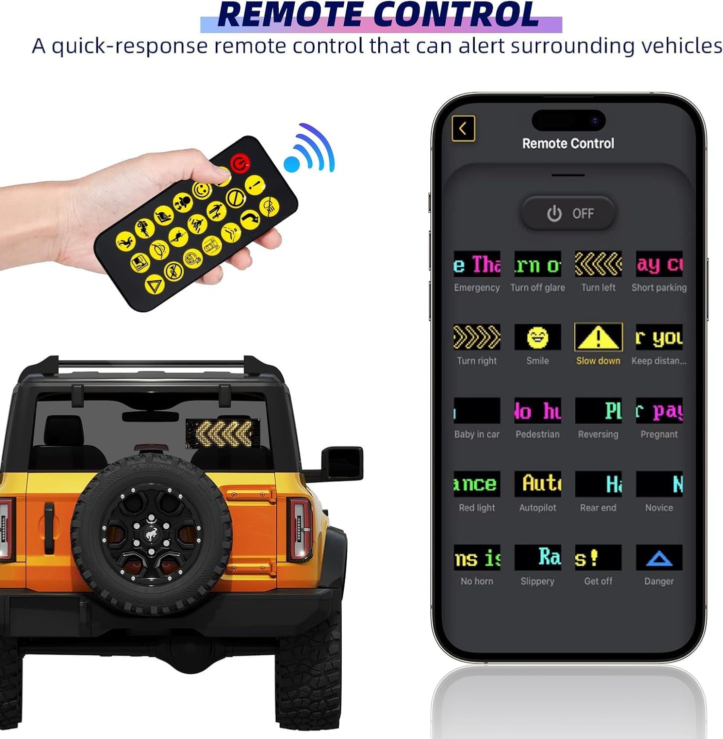 7 x 3 Inches Flexible IP65 Waterproof DIY Customizable LED Matrix Panel Display Screen Sign Board with Mobile Application and Remote Control for Cars, Home, Office, Shops