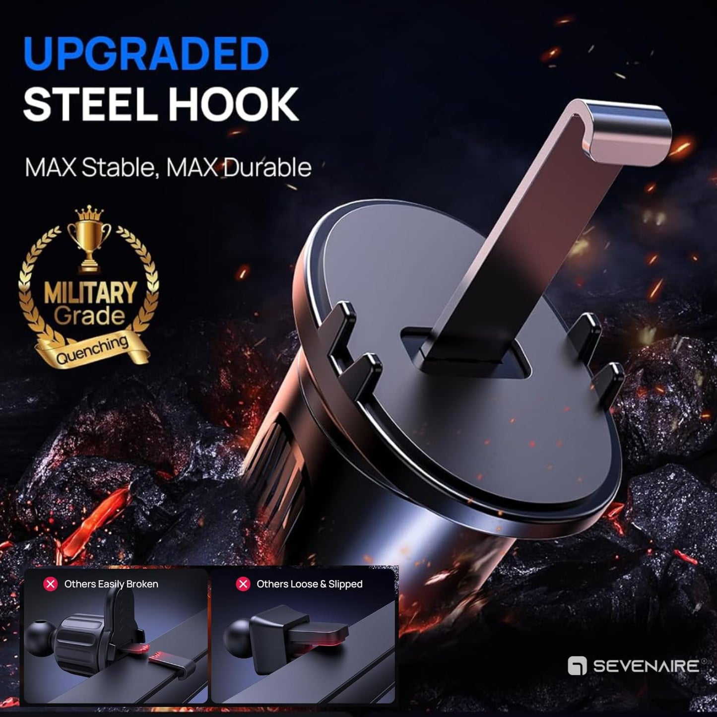 Wireless Charger for Car, Auto-Clamping Mobile Holder | 15W Qi Fast Charging | Wireless Car Charger| 360° Rotation | 1M Type C Cable