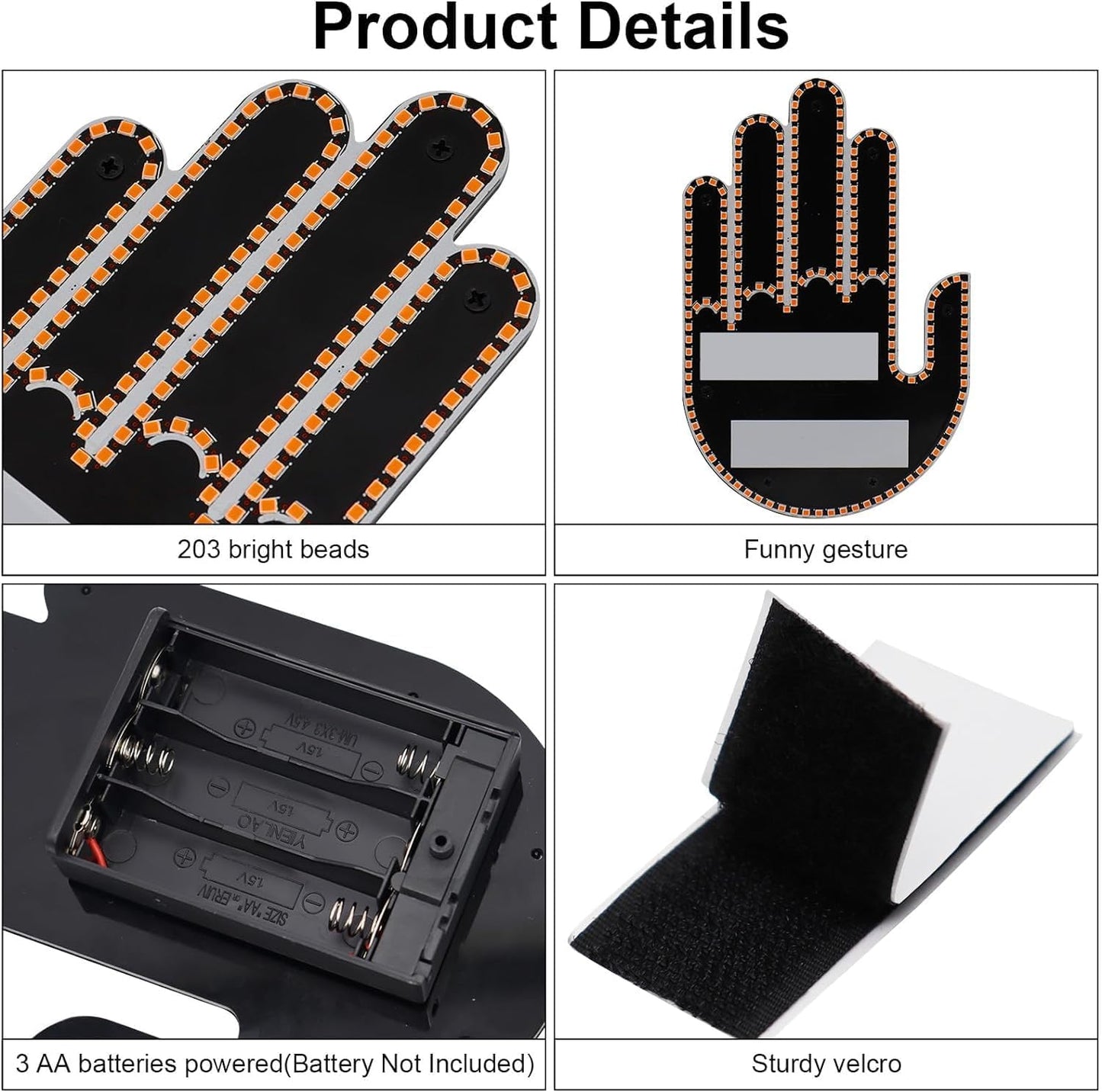 Fun Gesture Warning Lights with Wireless Remote Controller for All Cars, Vans & Trucks