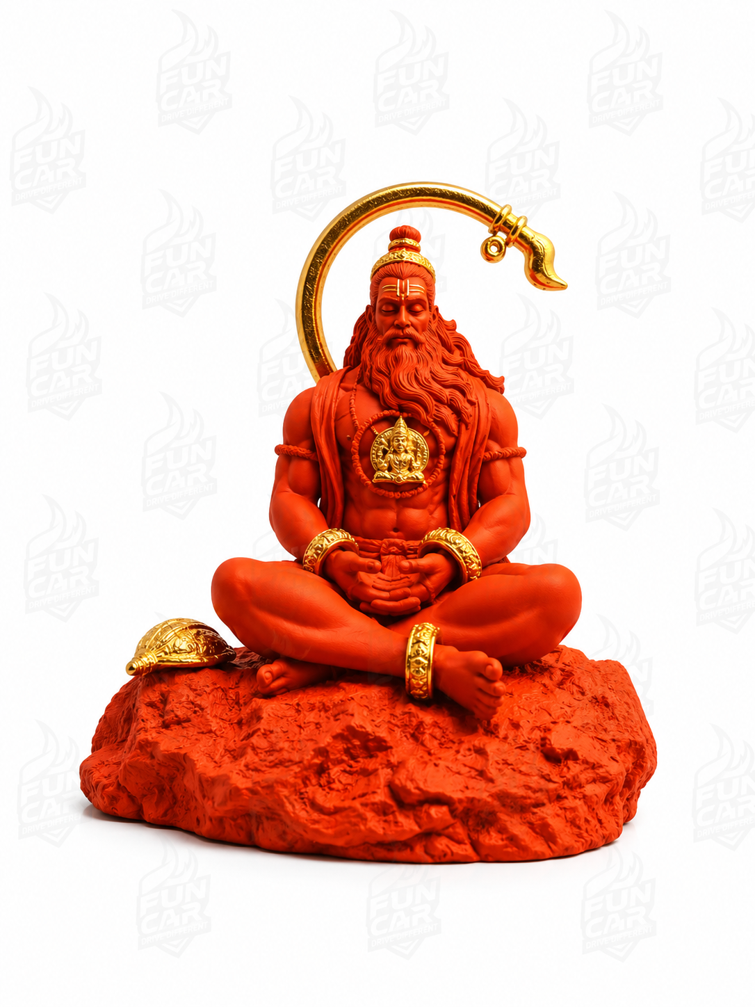 Golden Tail Hanuman Ji Premium Dashboard Idol