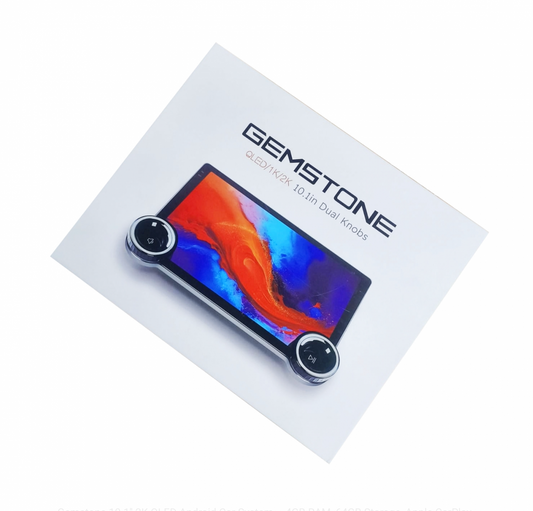 Universal Gemstone Android Stereo 10.1 Inch QLED | Diamond 2K | Dual Knob | 4GB RAM 32GB | Wireless Apple CarPlay | Android Auto | With AHD Camera Support